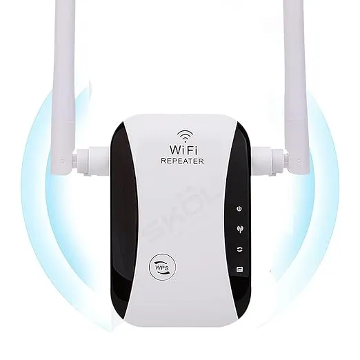 WiFi Extender Wi-Fi Range Signal Booster 300 Mbps Single Band Universal Wireless Repeater with 1 Ethernet Port and 2 External Antennas Built-in Access Point